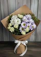 Букет цветов из:  Хризантемы и Розы в Томари