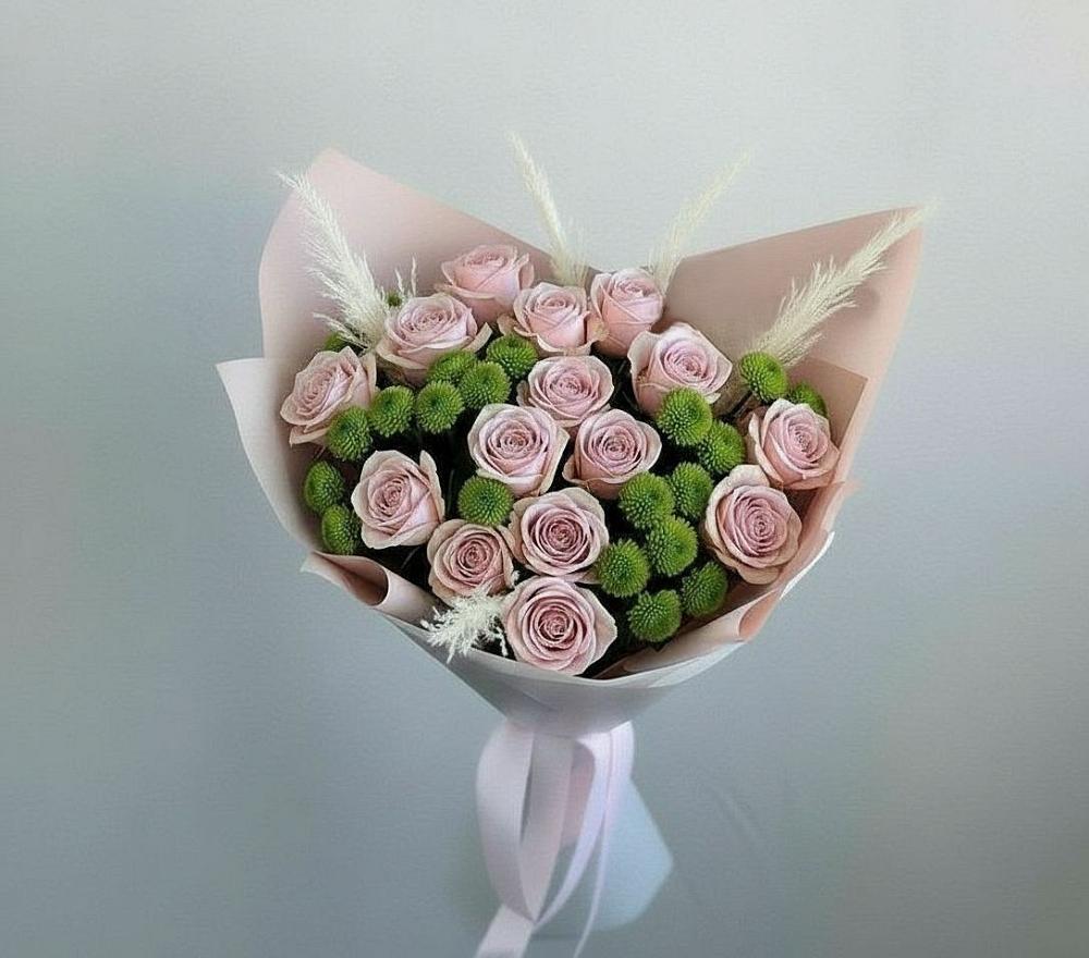 Букет цветов из: Розы и Хризантемы в Томари