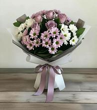 Букет цветов из:  Хризантемы и Розы в Томари