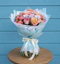 Букет цветов из:  Хризантемы и Розы в Томари
